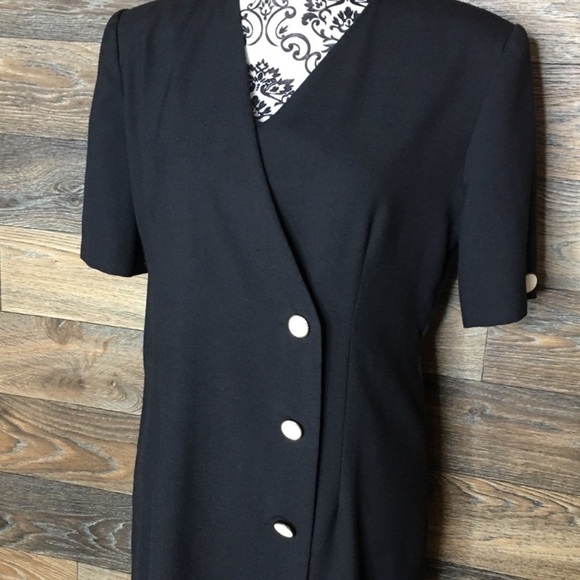Vintage 60s 70s dress Union label sz M/L Henry Lee blazer black VTG 1970s retro - Picture 3 of 16